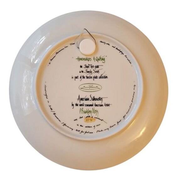 P. BUCKLEY MOSS "HOMEMAKERS A- QUILTING" 8.5" PLATE - Picture 3 of 5